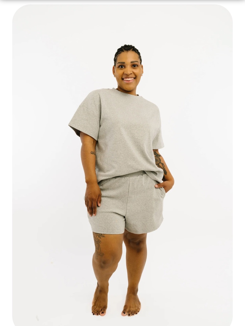 Cozy Two-Piece Lounge Set in Heather Gray